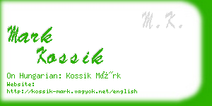 mark kossik business card